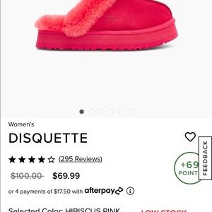 Gently worn UGG hibiscus pink slippers size 8